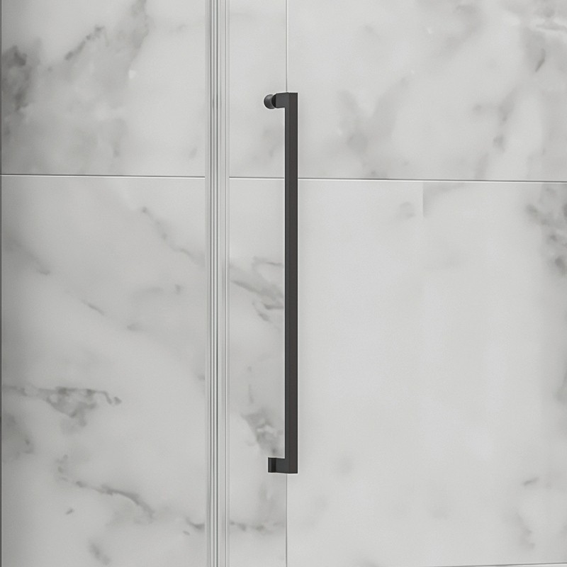 Box doccia 80x80 telaio gun metal porta battente laterale fisso 80cm | KT5000GM kamalu - 8
