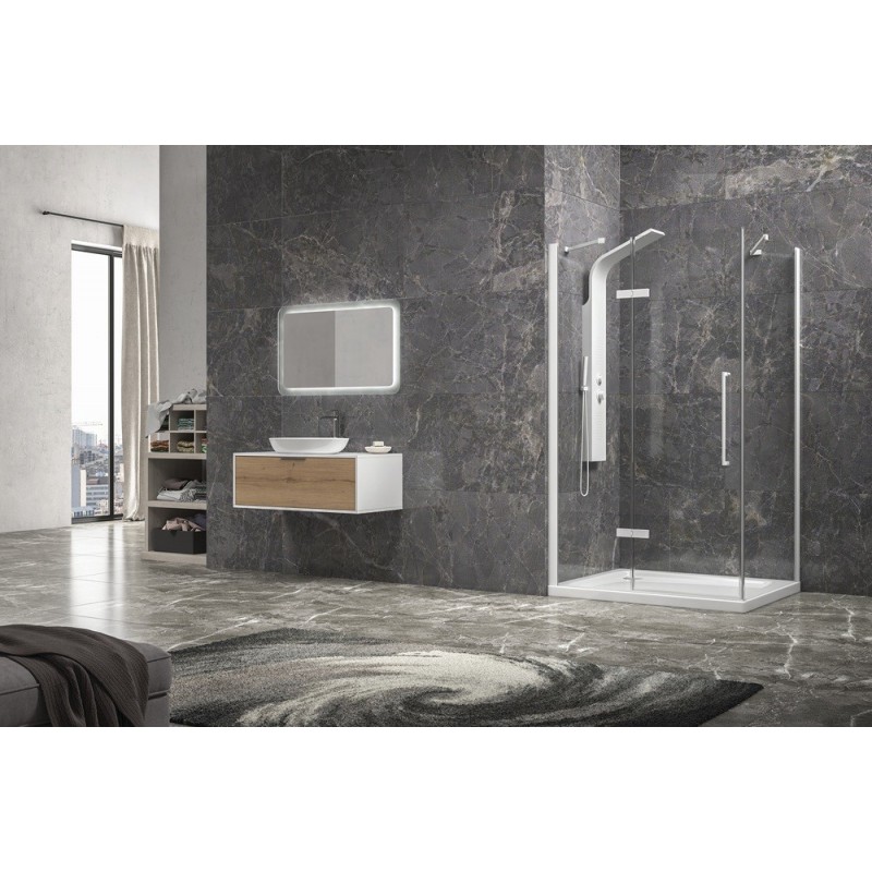 Box doccia 80x80 bianco porta battente  | KT5000B kamalu - 8