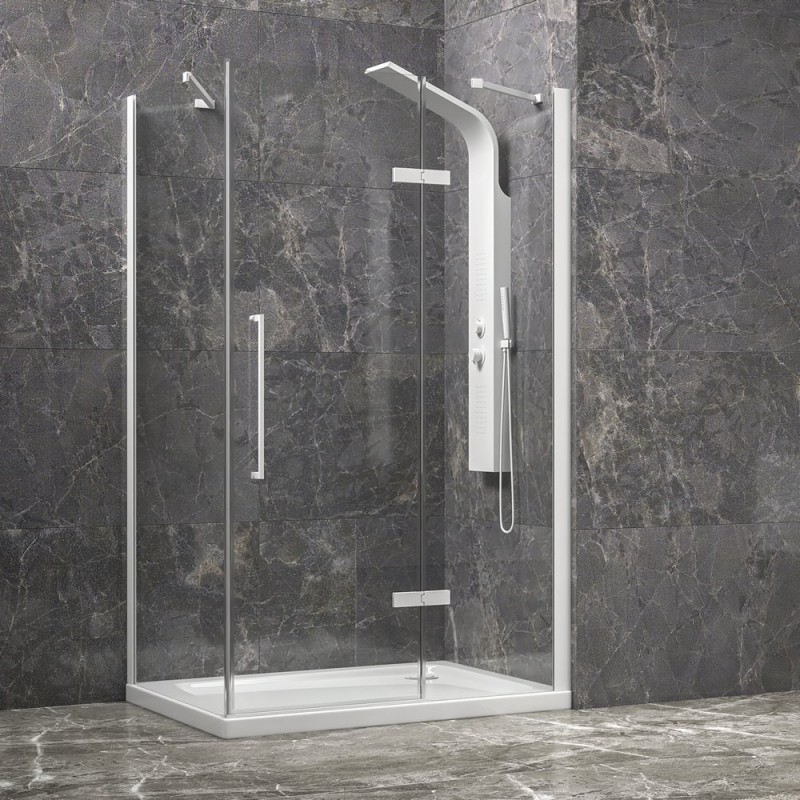 Box doccia 80x80 bianco porta battente  | KT5000B kamalu - 2
