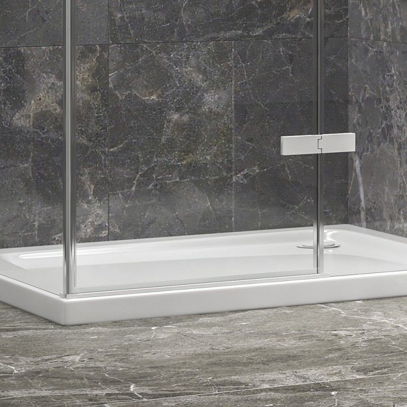 Box doccia 80x80 bianco porta battente  | KT5000B kamalu - 4