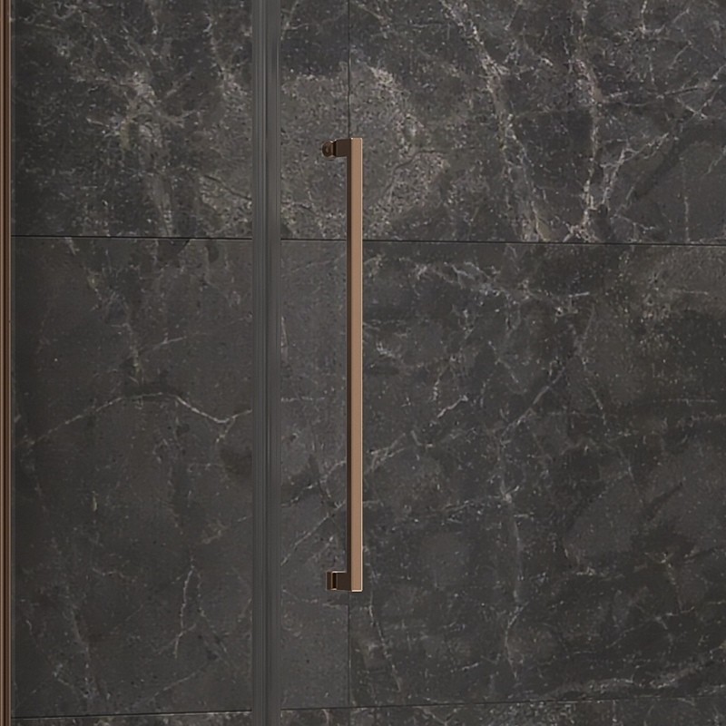 Box doccia 80x80 telaio colore rame porta battente laterale fisso 80cm | KT5000RG kamalu - 6