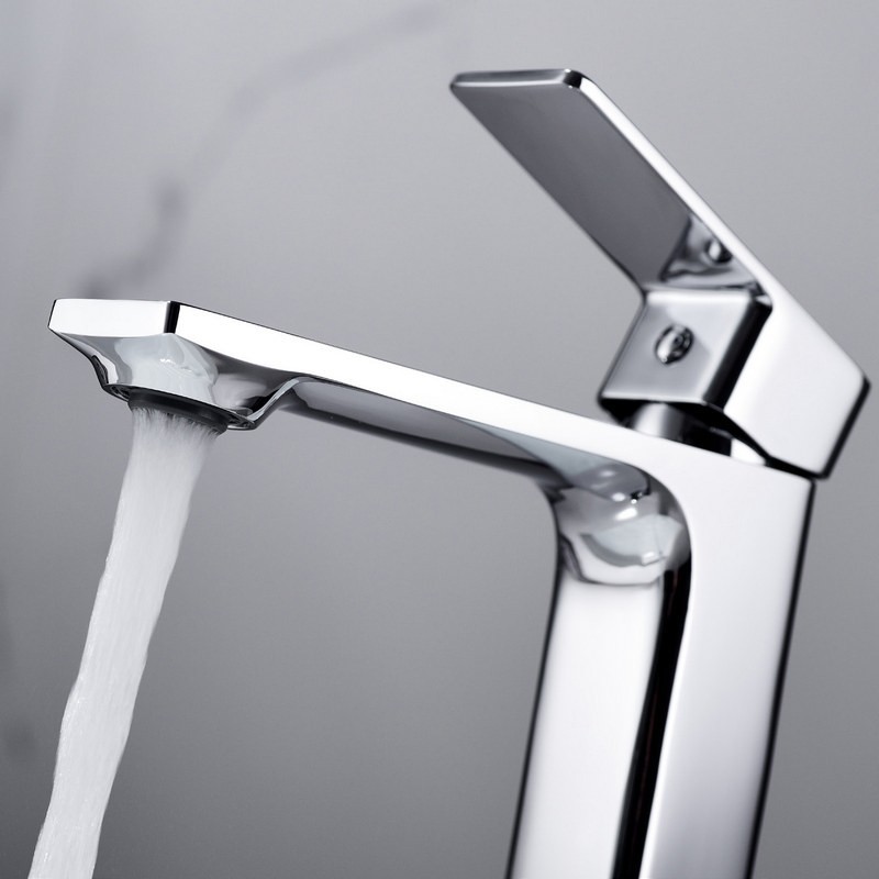 Miscelatore lavabo linea squadrata in ottone lucido | KAM-DIANA kamalu - 2