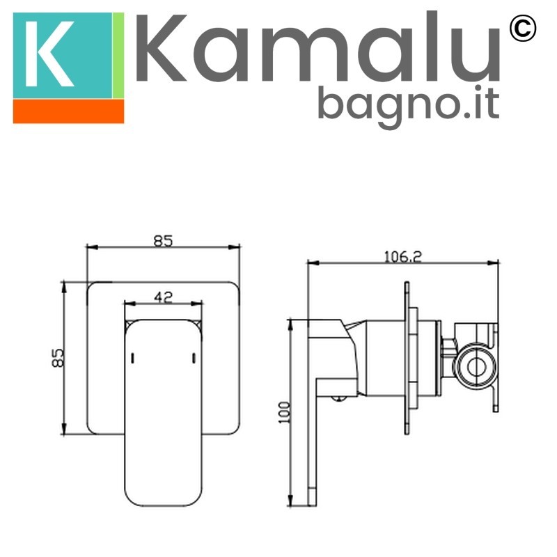 Miscelatore doccia a muro in ottone finitura cromata | KAM-DIANA kamalu - 2