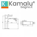 Miscelatore bidet nero opaco linea squadrata | KAM-DIANA NERO kamalu - 2