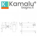 Miscelatore lavabo da incasso nero opaco linea squadrata | KAM-DIANA NERO kamalu - 2