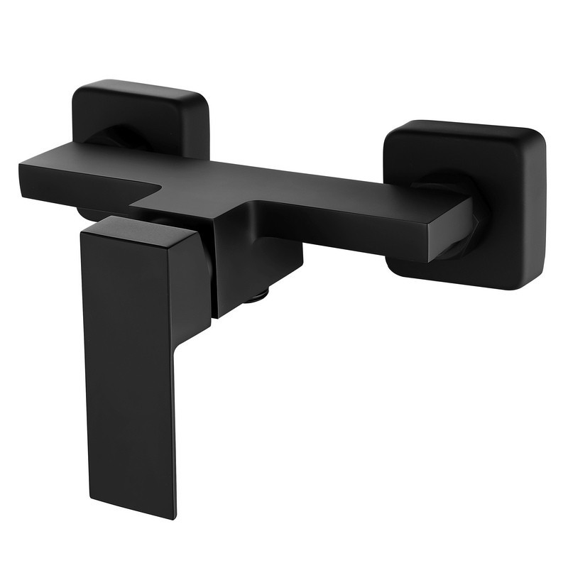 Miscelatore doccia a incasso linee squadrate in ottone finiura nera| KAM-DIANA NERO kamalu - 1