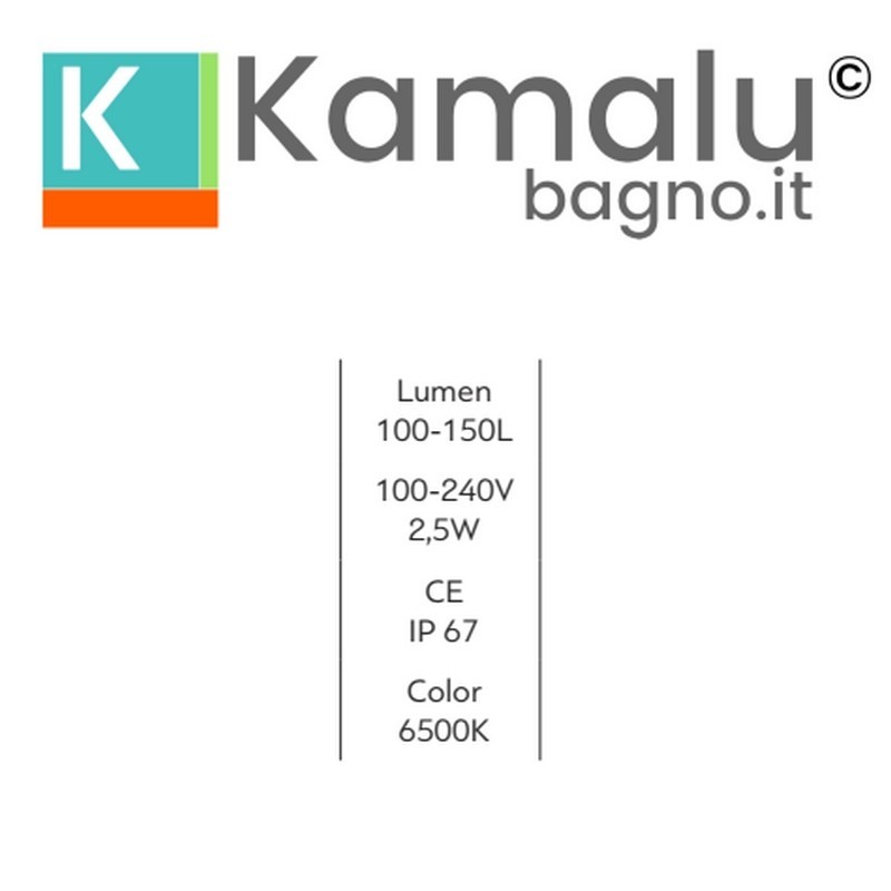 Soffione doccia incasso soffitto in acciaio con luci led | KAM-DIANA kamalu - 5