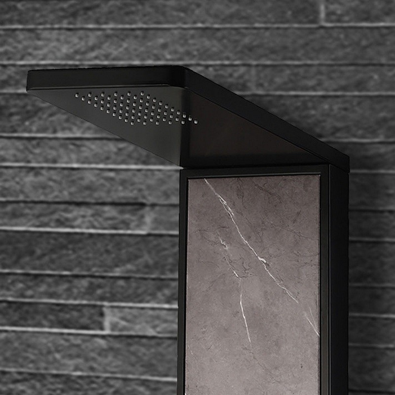 Colonna doccia multifuzionale colore nero e motivo marmo | KAM-N2300B kamalu - 2