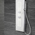 Colonna doccia multifuzionale acciaio bianco e motivo marmo | KAM-E2300B kamalu - 2