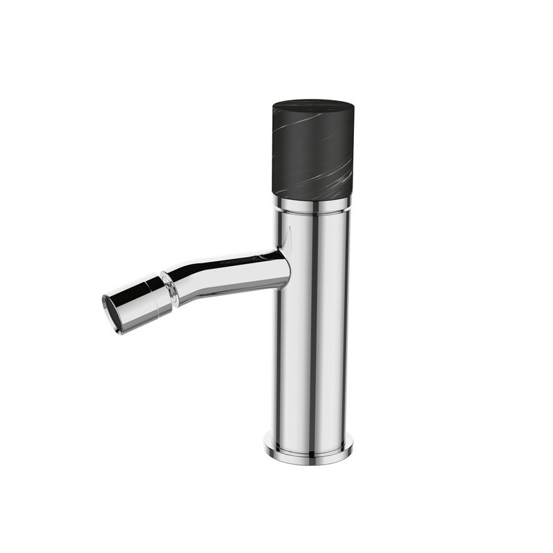 Miscelatore bidet finitura cromo con dettaglio in marmo nero | MARMO-NERO kamalu - 1