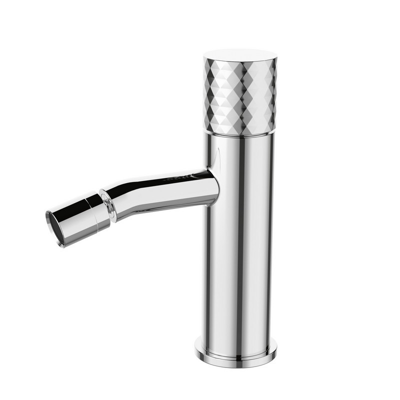 Miscelatore bidet finitura cromo con maniglia trama diamantata | BRASS kamalu - 1