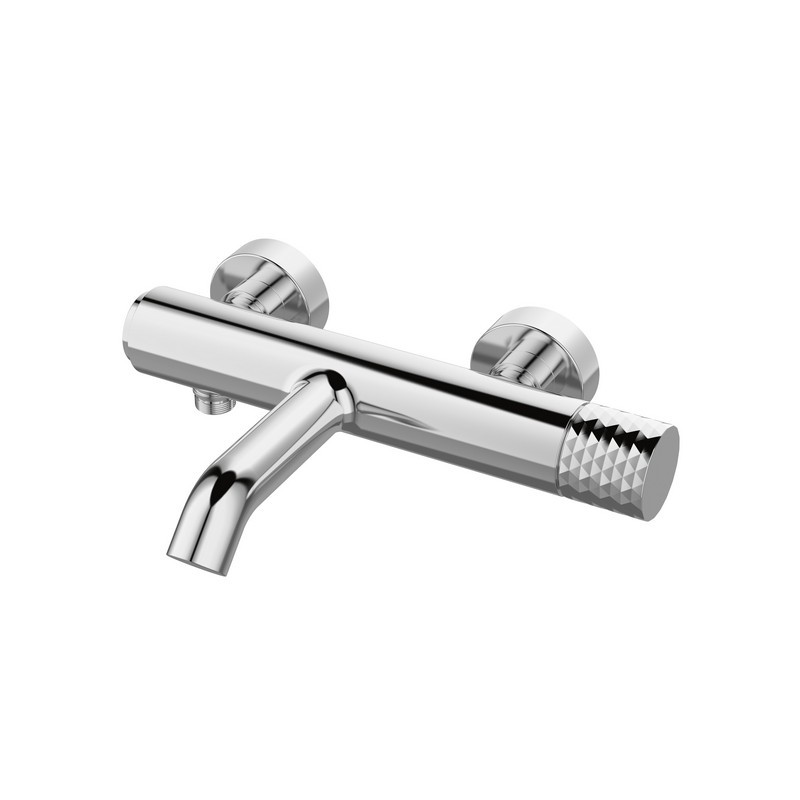 Miscelatore vasca finitura cromo con dettaglio trama diamantata | BRASS kamalu - 2