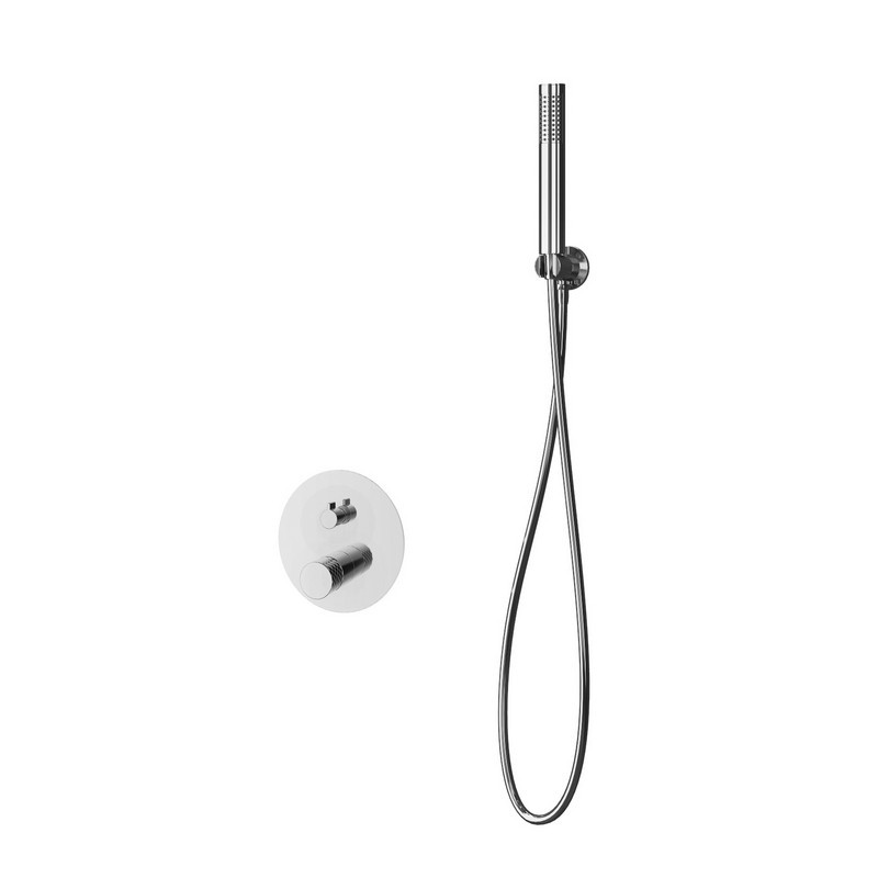 Set doccia a incasso finitura cromata con dettaglio trama diamantata | BRASS kamalu - 4