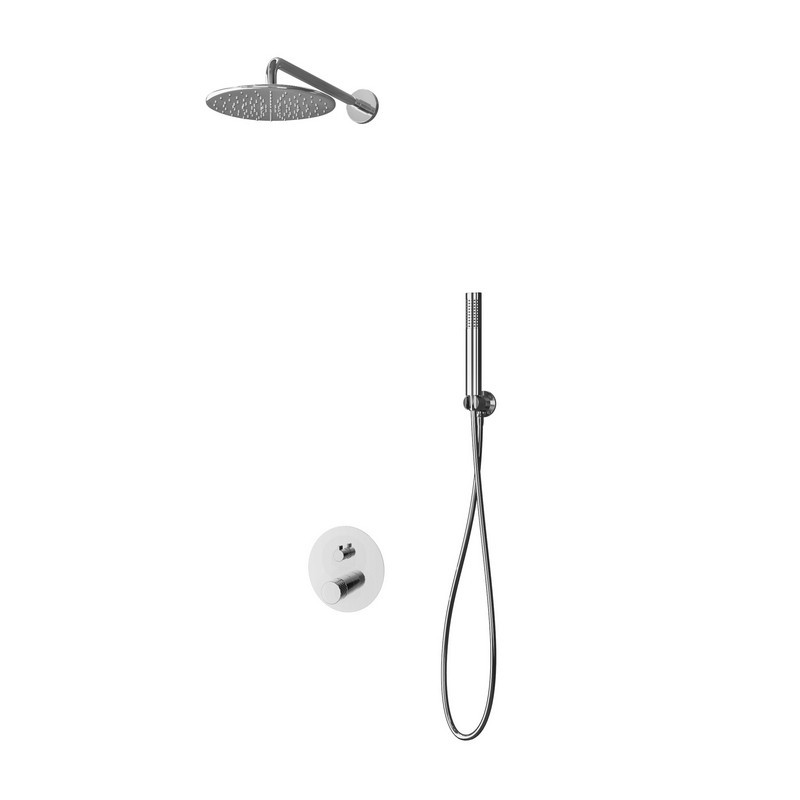 Set doccia a incasso finitura cromata con dettaglio trama diamantata | BRASS kamalu - 2