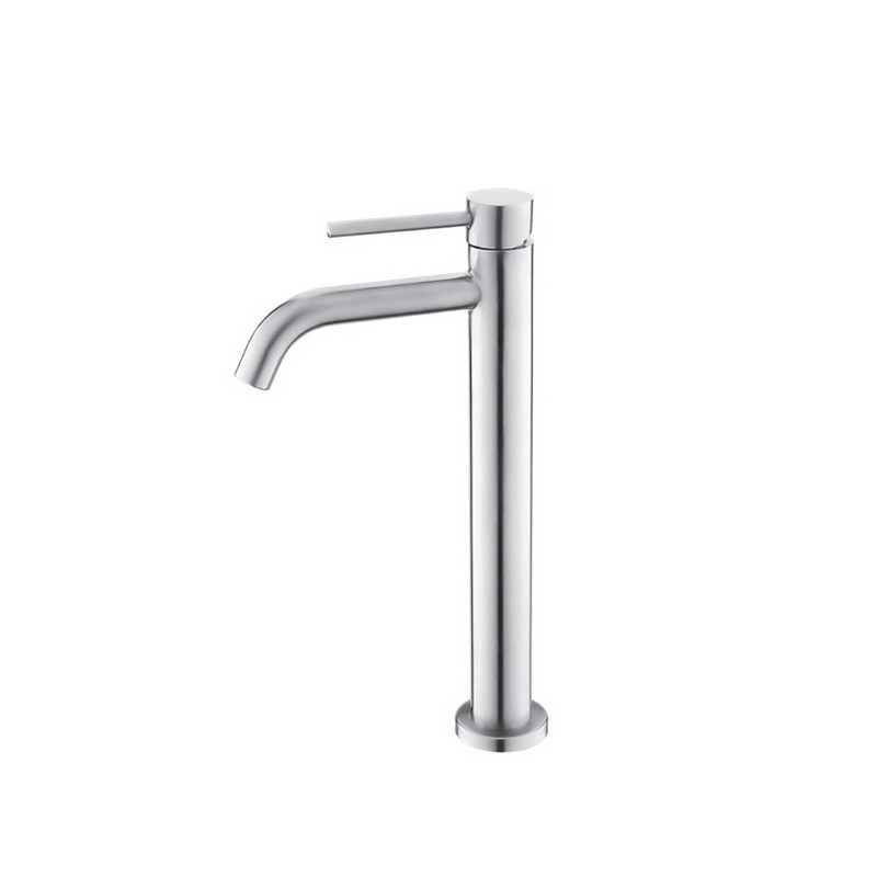 Miscelatore lavabo alto linea curva in acciaio inox finitura cromo | KAM-ARTE CROMO kamalu - 1