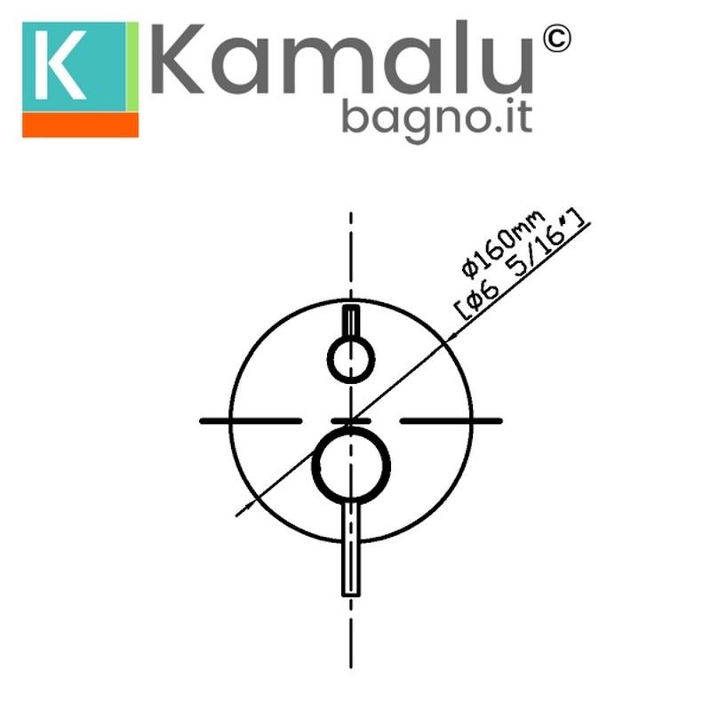 Miscelatore doccia da incasso con deviatore finitura lucida| KAM-ARTE kamalu - 2