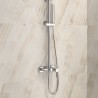 Colonna doccia fissa in acciaio inox con soffione, doccetta con flessibile e getto vasca finitura cromo| KAM-ARTE CROMO kamalu -