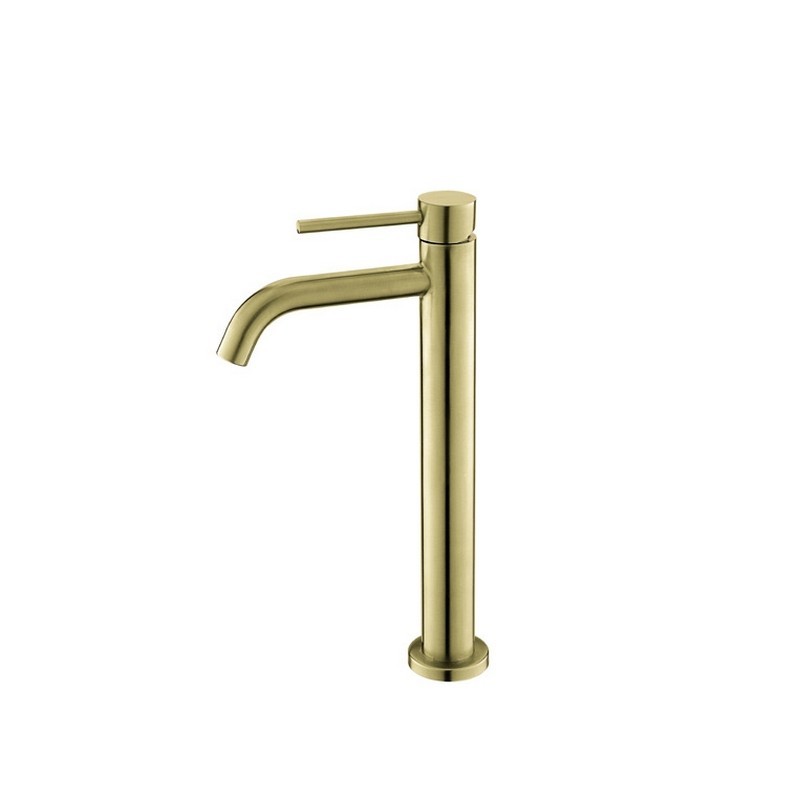 Miscelatore lavabo alto linea curva in acciaio inox finitura oro | KAM-ARTE ORO kamalu - 1