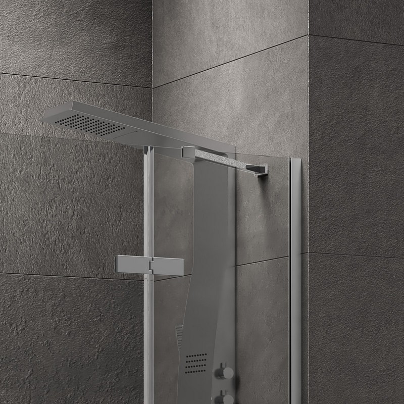 Box doccia 80x80 in acciaio spazzolato apertura doppio battente | KT1000AS kamalu - 4