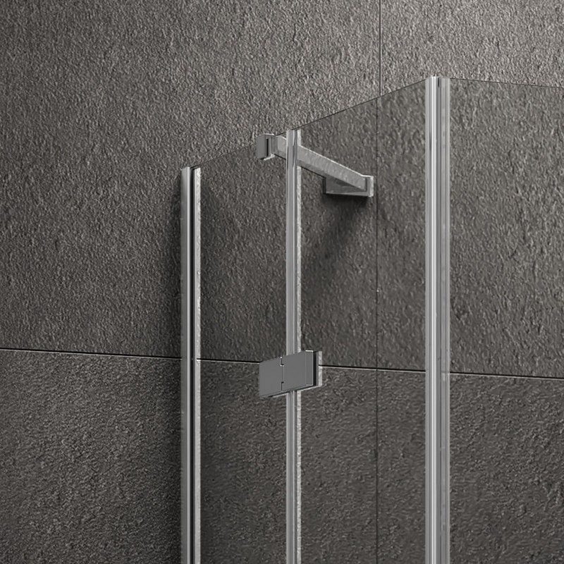 Box doccia 80x80 in acciaio spazzolato apertura doppio battente | KT1000AS kamalu - 5