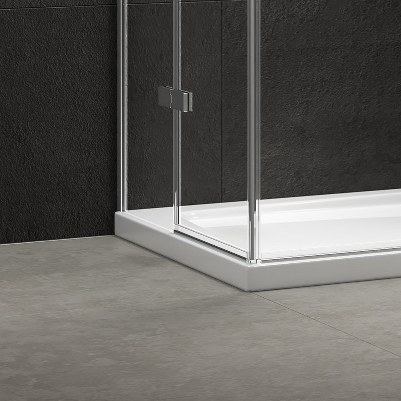 Box doccia 80x80 in acciaio spazzolato apertura doppio battente | KT1000AS kamalu - 8