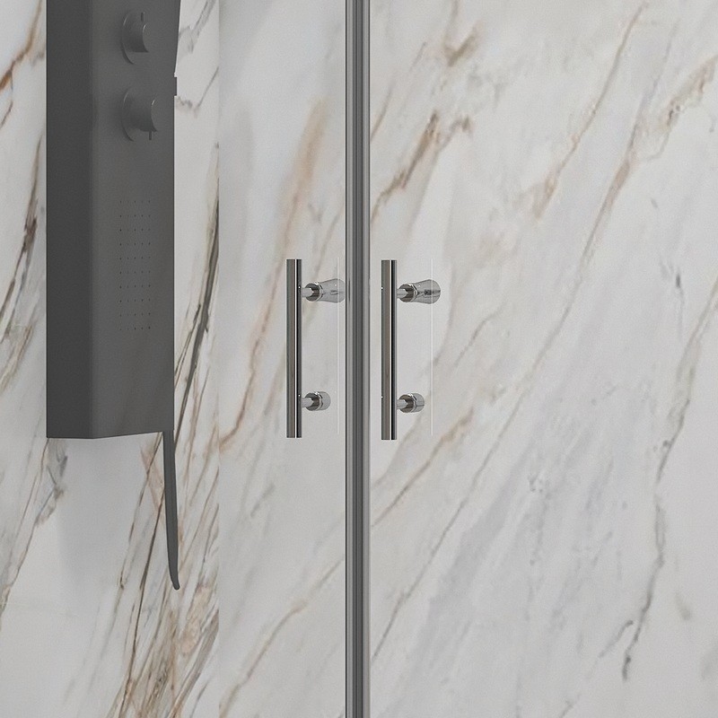 Nicchia doccia due battenti 80-85cm finitura cromo | KS2800 Saloon kamalu - 8