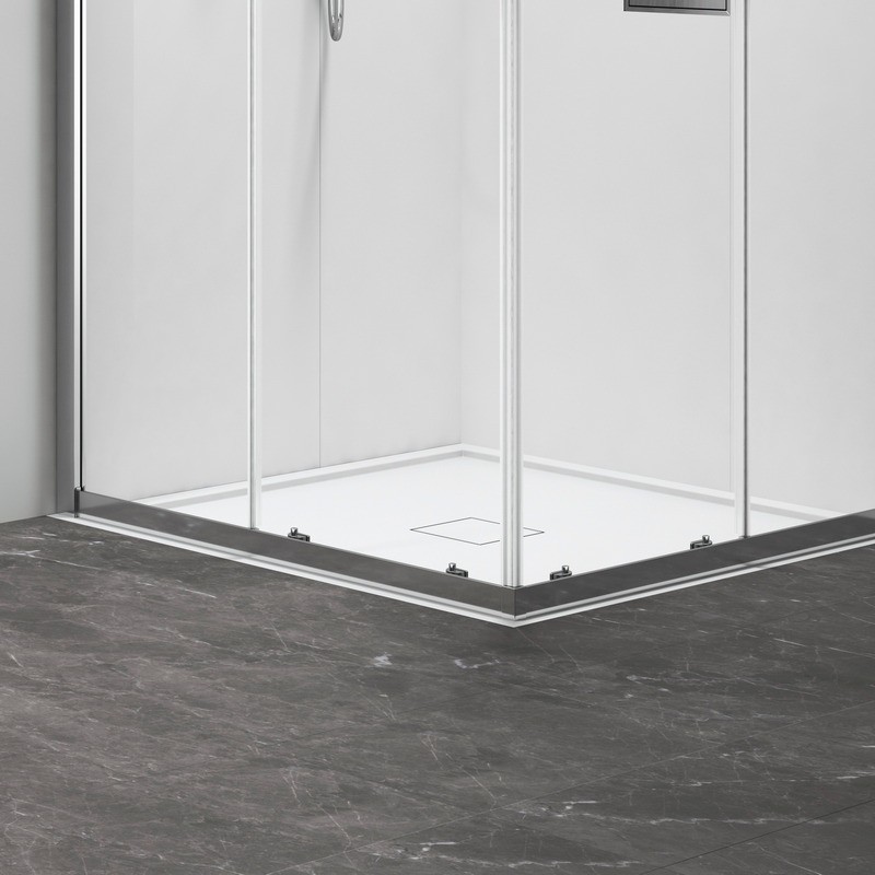 Box doccia 80x80 apertura doppio scorrevole finitura cromo | KZ-1000 kamalu - 4