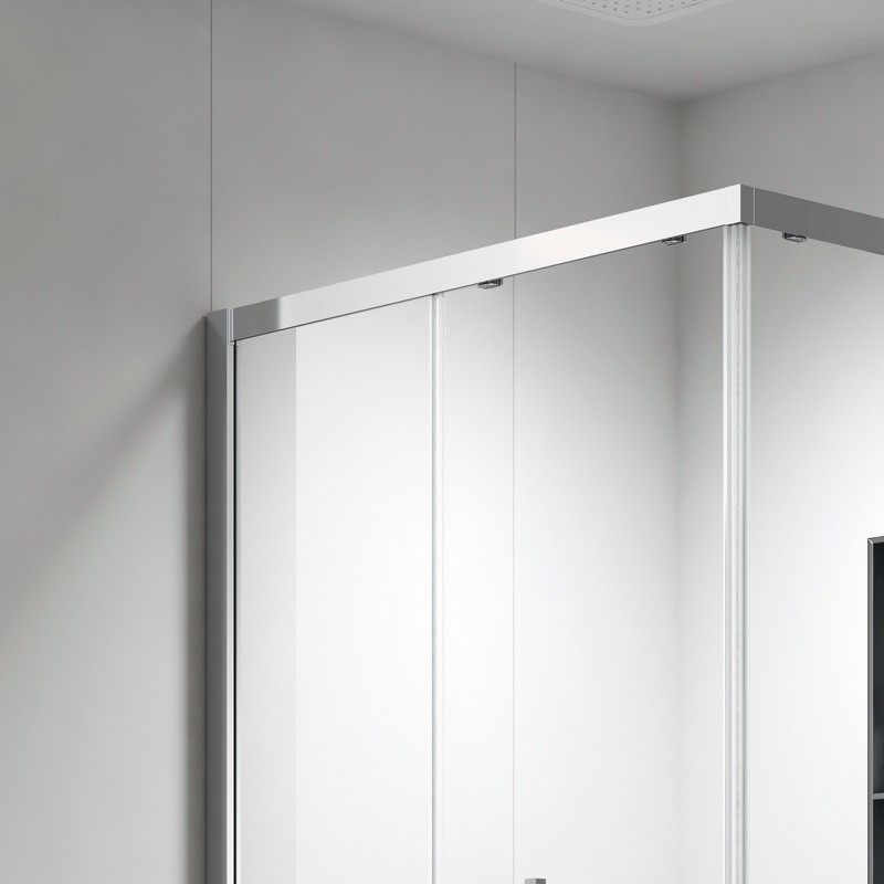 Box doccia 80x80 apertura doppio scorrevole finitura cromo | KZ-1000 kamalu - 5