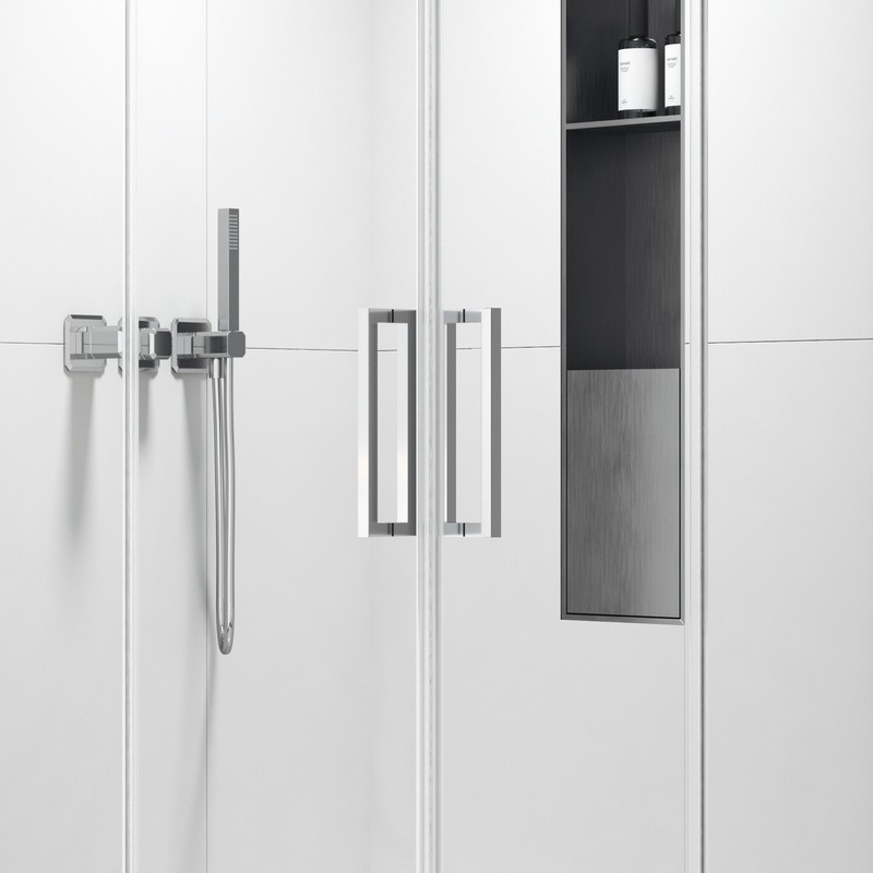 Box doccia 80x80 apertura doppio scorrevole finitura cromo | KZ-1000 kamalu - 6