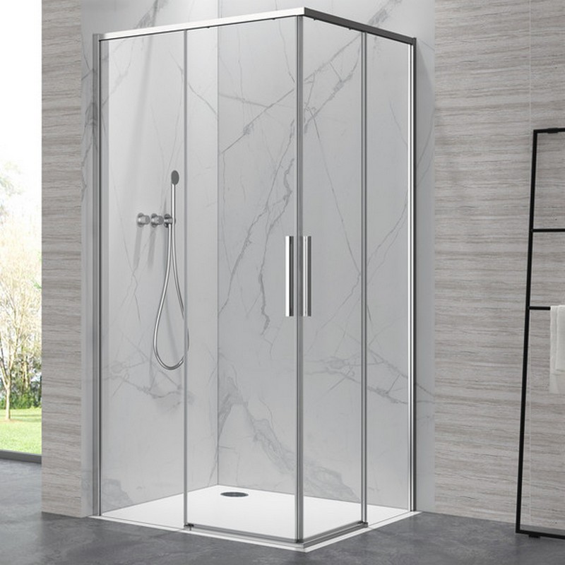 Box doccia 80x80cm angolare porte scorrevoli finitura cromo | KLA1000C kamalu - 6
