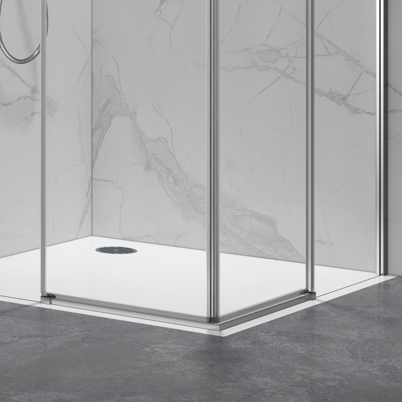 Box doccia 80x80cm angolare porte scorrevoli finitura cromo | KLA1000C kamalu - 5
