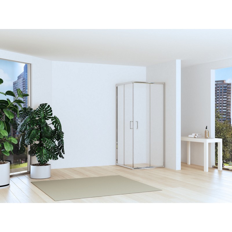 Box doccia angolo 90x90 altezza 170cm vetro anticalcare trasparente | CHIARA EDGE-Q kamalu - 4