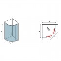 Box doccia basso 80x80cm semicircolare altezza 170cm K400 kamalu - 10