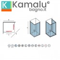 Box doccia 70x70cm angolare porte scorrevoli finitura cromo | KLA1000C kamalu - 3