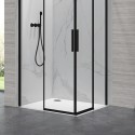 Cabina doccia 80x80cm angolare porte scorrevoli finitura nera | KLA1000N kamalu - 4