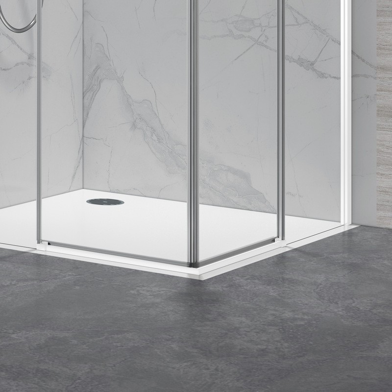 Box doccia 80x80cm angolare porte scorrevoli finitura bianca| KLA1000W kamalu - 5