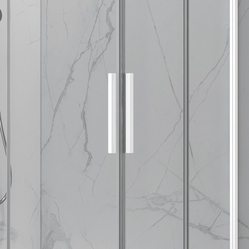 Box doccia 80x80cm angolare porte scorrevoli finitura bianca| KLA1000W kamalu - 6