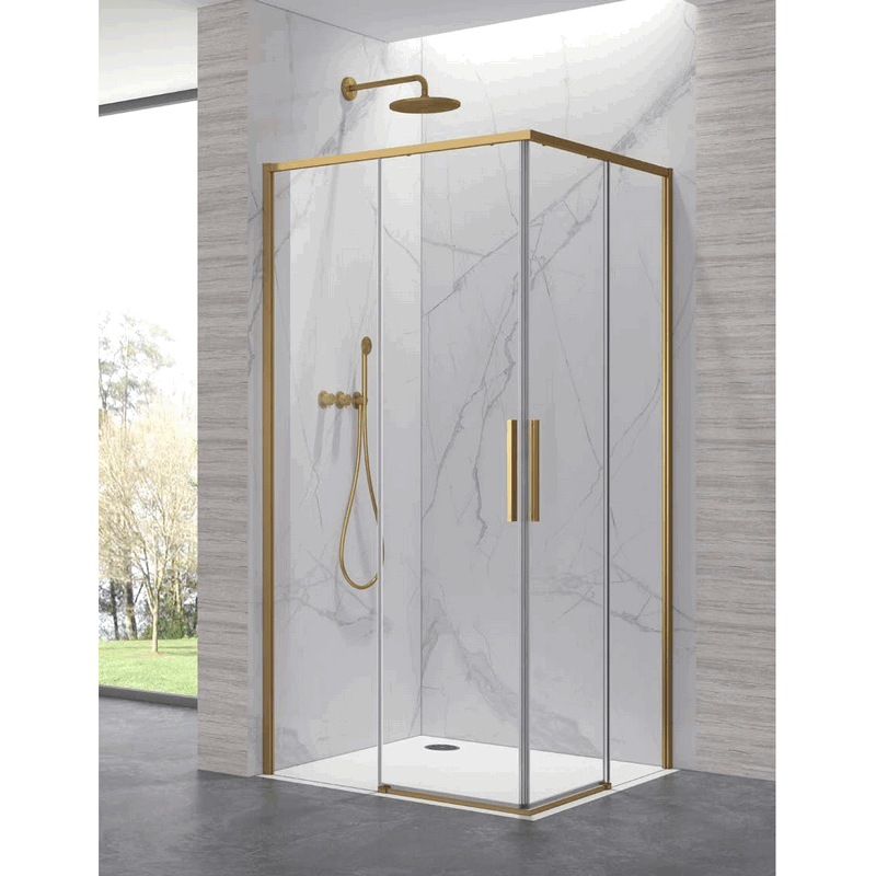Box doccia 80x80cm angolare porte scorrevoli finitura oro| KLA1000R kamalu - 2