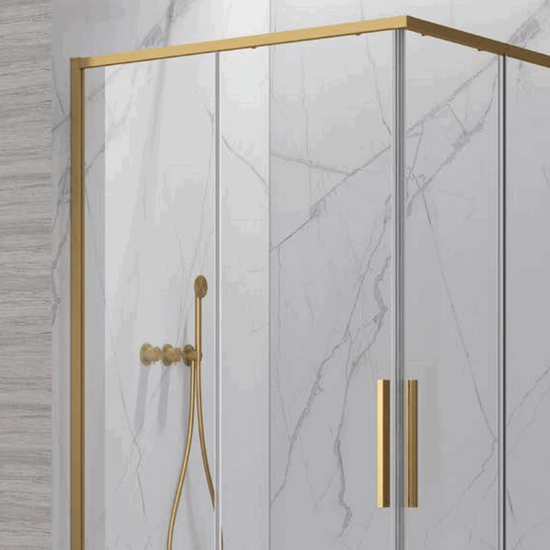 Box doccia 80x80cm angolare porte scorrevoli finitura oro| KLA1000R kamalu - 5