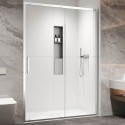 Porta doccia scorrevole 140cm altezza 200cm finitura cromo | KZ4000 kamalu - 2