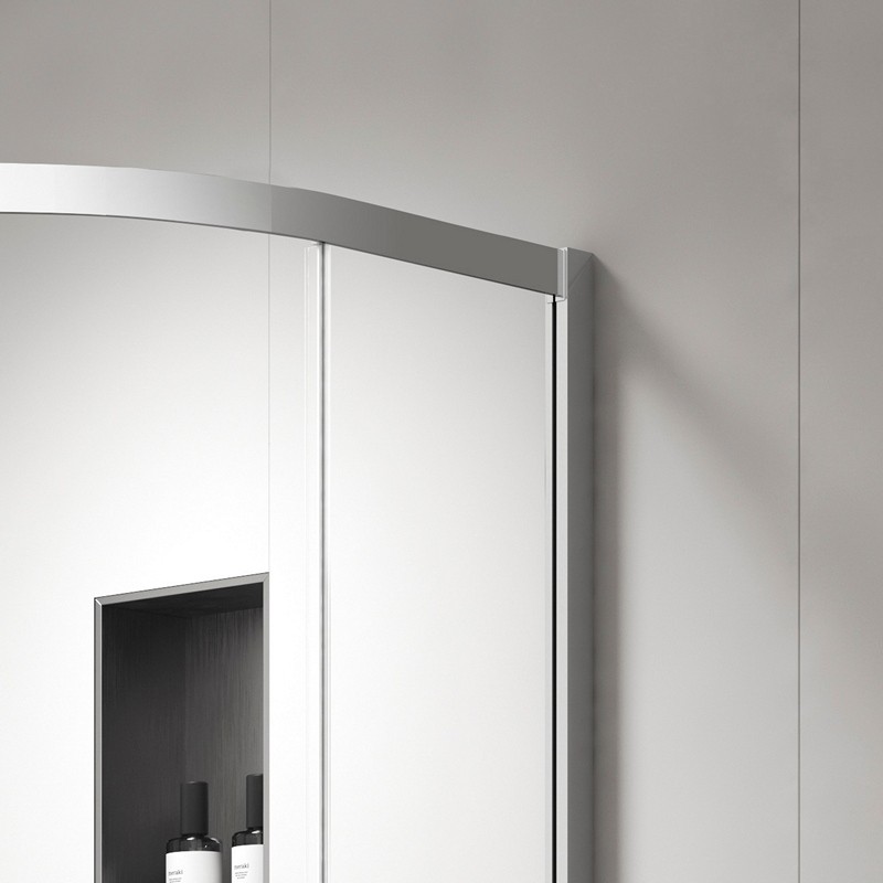 Box doccia 80x80 semicircolare altezza 200h finitura cromo | KZ2000 kamalu - 5