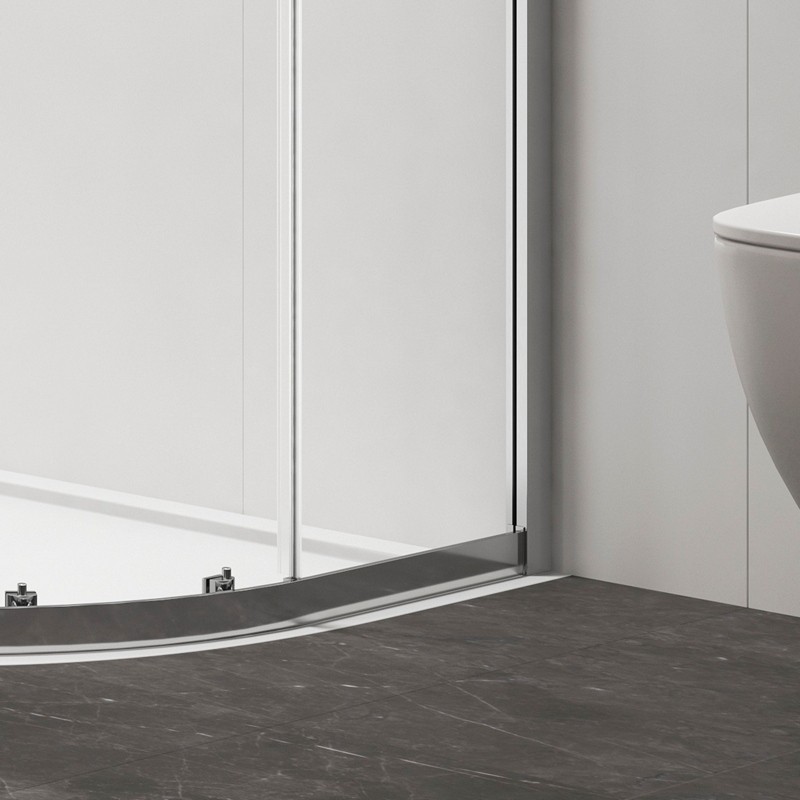 Box doccia 80x80 semicircolare altezza 200h finitura cromo | KZ2000 kamalu - 6