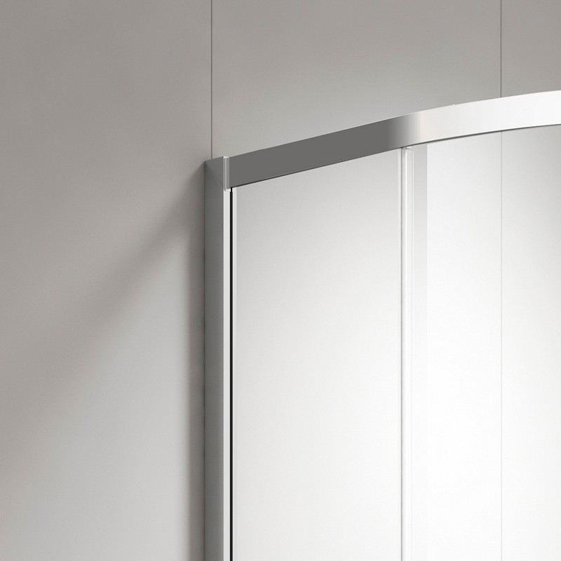 Box doccia 80x80 semicircolare altezza 200h finitura cromo | KZ2000 kamalu - 7