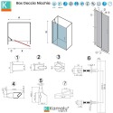 Porta doccia battente 70-75cm e fisso colore nero | KPX4000N kamalu - 3