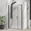 Porta doccia nera opaca 145 cm battente e anta fissa | KS5000N kamalu - 1