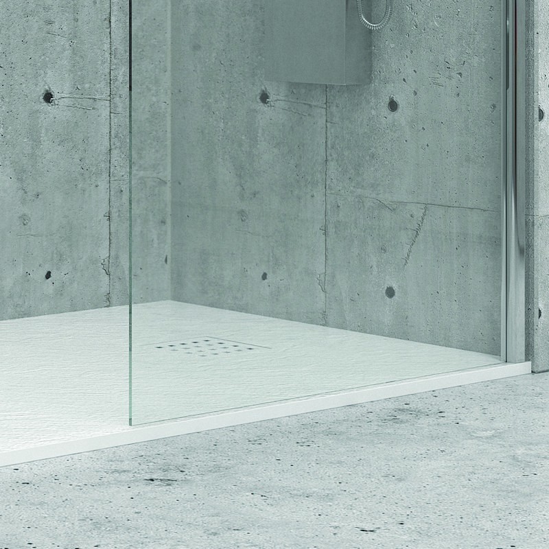 Piatto doccia 170x70 cm effetto pietra colore bianco kamalu - 3