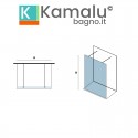 Doccia walkin 170cm vetro trasparente 8mm KW3000 kamalu - 3