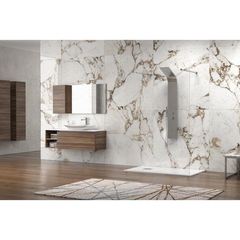 Parete doccia walk in 120 cm vetro 8mm trasparente KW3000 kamalu - 8
