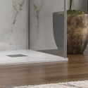 Doccia walk-in ad angolo 90x90cm vetro anticalcare KW4000 kamalu - 7