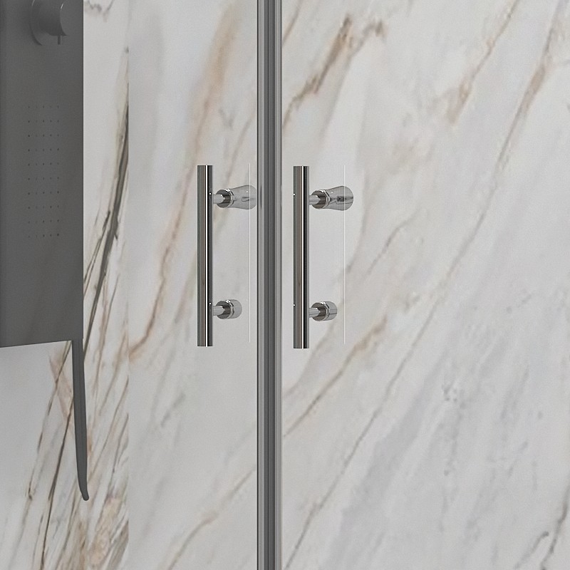Box doccia nicchia 95-100cm doppio battente finitura cromo | KS2800 Saloon kamalu - 5